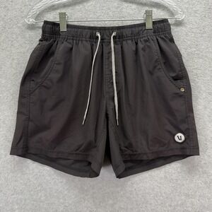Vuori Men's Black Athletic Shorts with White Drawstring